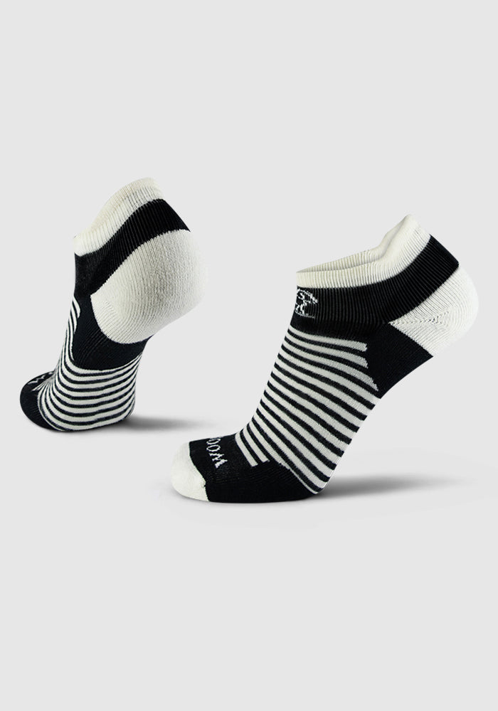 Amelia No Show Tab Lightweight Socks - Tuxedo Stripe