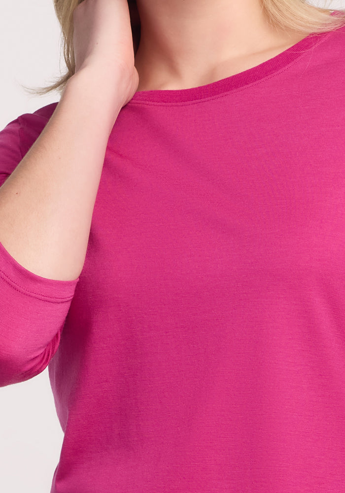 Jenny 3/4 Sleeve Crew Neck • Final Sale Deals! - Berry Punch