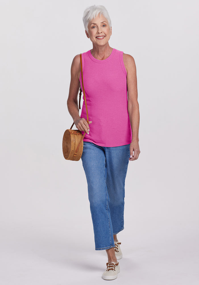 Raegan Ribbed Tank Top - Blushing Violet