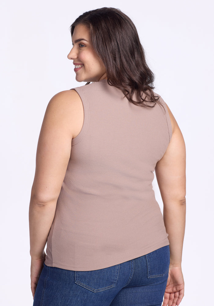 Sloane Ribbed Tank - Mocha Meringue