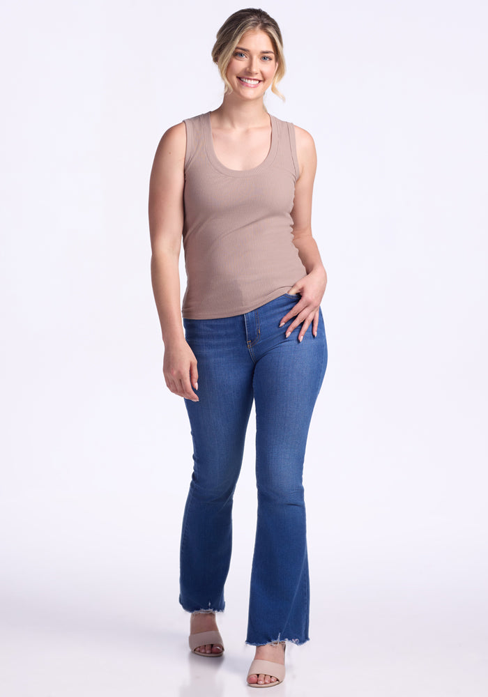Sloane Ribbed Tank - Mocha Meringue
