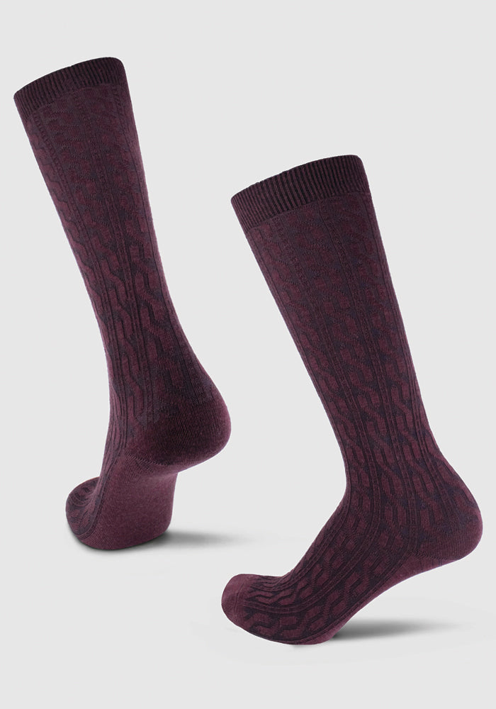 Tilly Over The Calf Cable Knit Sock • Final Sale Deals! - Windsor Wine