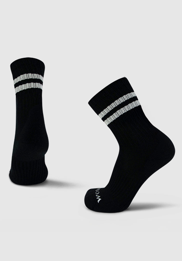 Varsity Stripe Crew Socks - Black Volt
