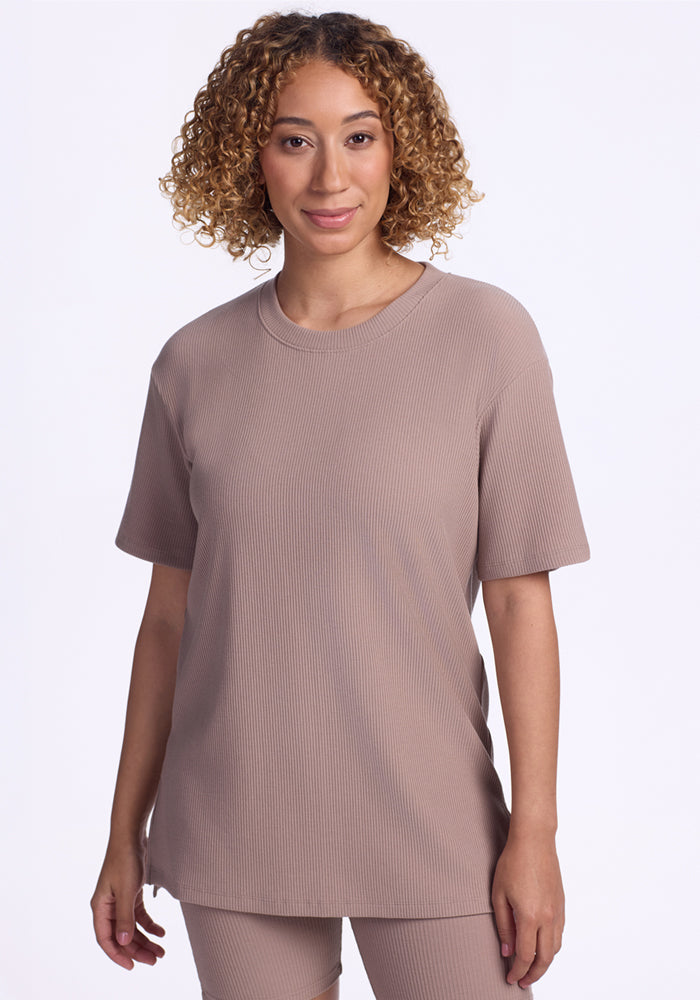 Vera Ribbed Tunic - Mocha Meringue